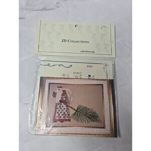 1991 JD Collections Cross Stitch Chart Pine Tree Santa